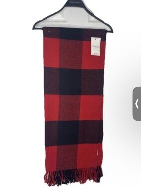 Red & Black Buffalo Check Throw Blanket make in Italy NWT